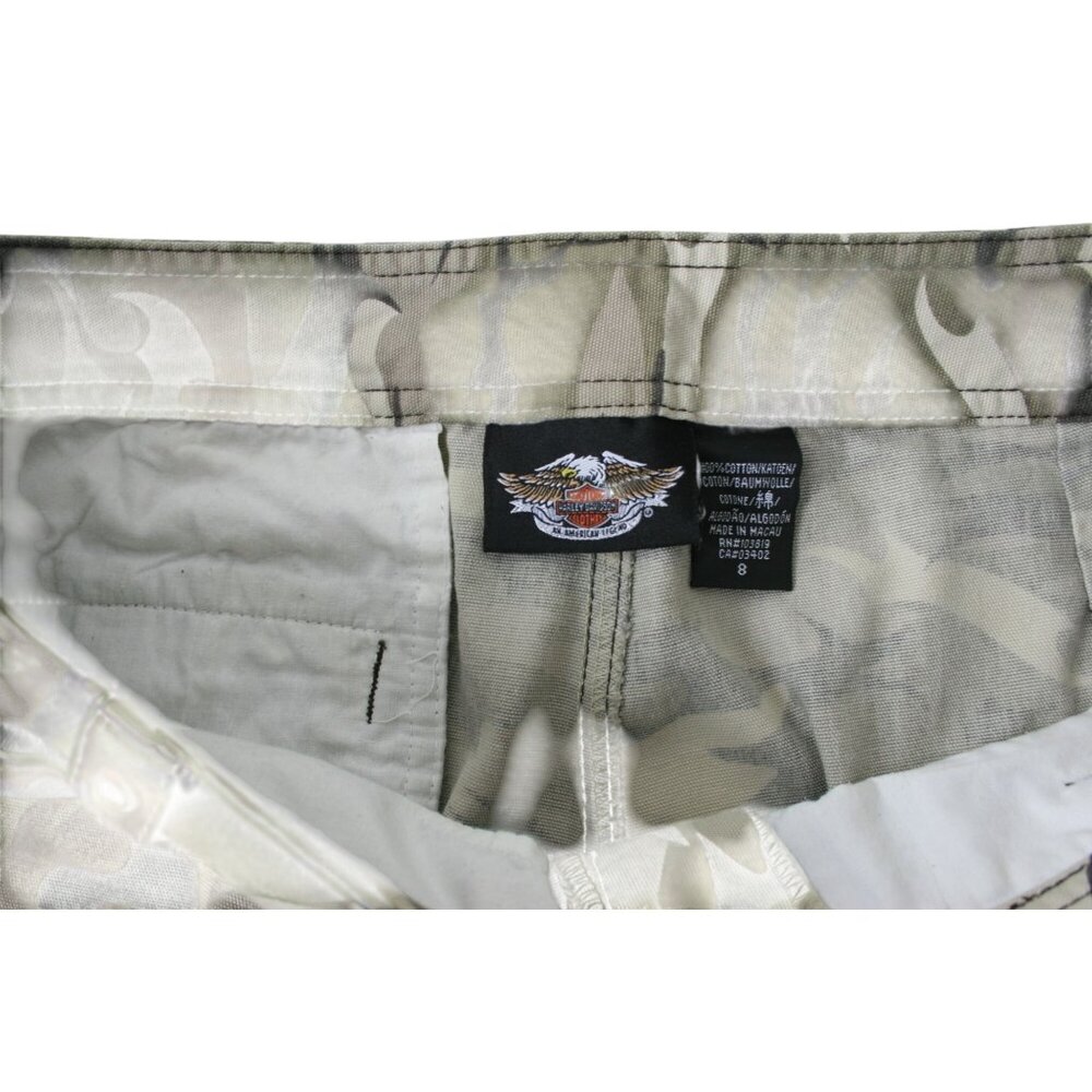 Harley-Davidson Camouflage Cargo Pants Women's Size 8 Cotton Blend Army Green - Picture 5 of 12